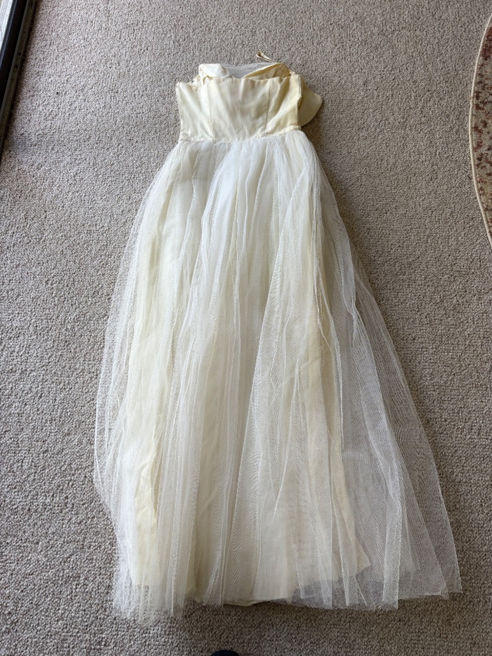 Vintage Lorrie Deb Butter Yellow Beaded Formal Dress Pinup Old Hollywood Glam - Picture 7 of 13